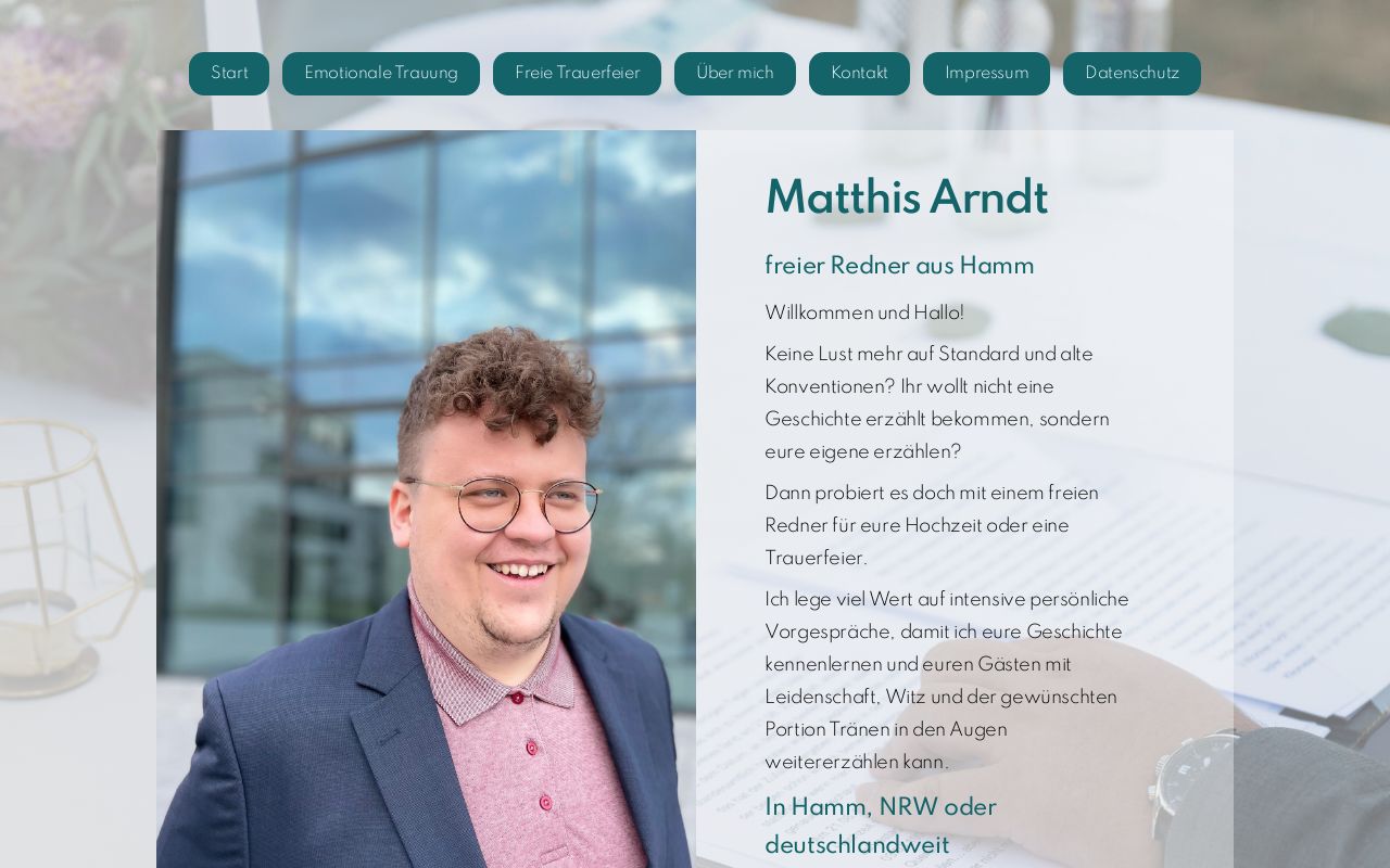 Bild von der Webseite von Matthis Arndt | Freier Redner